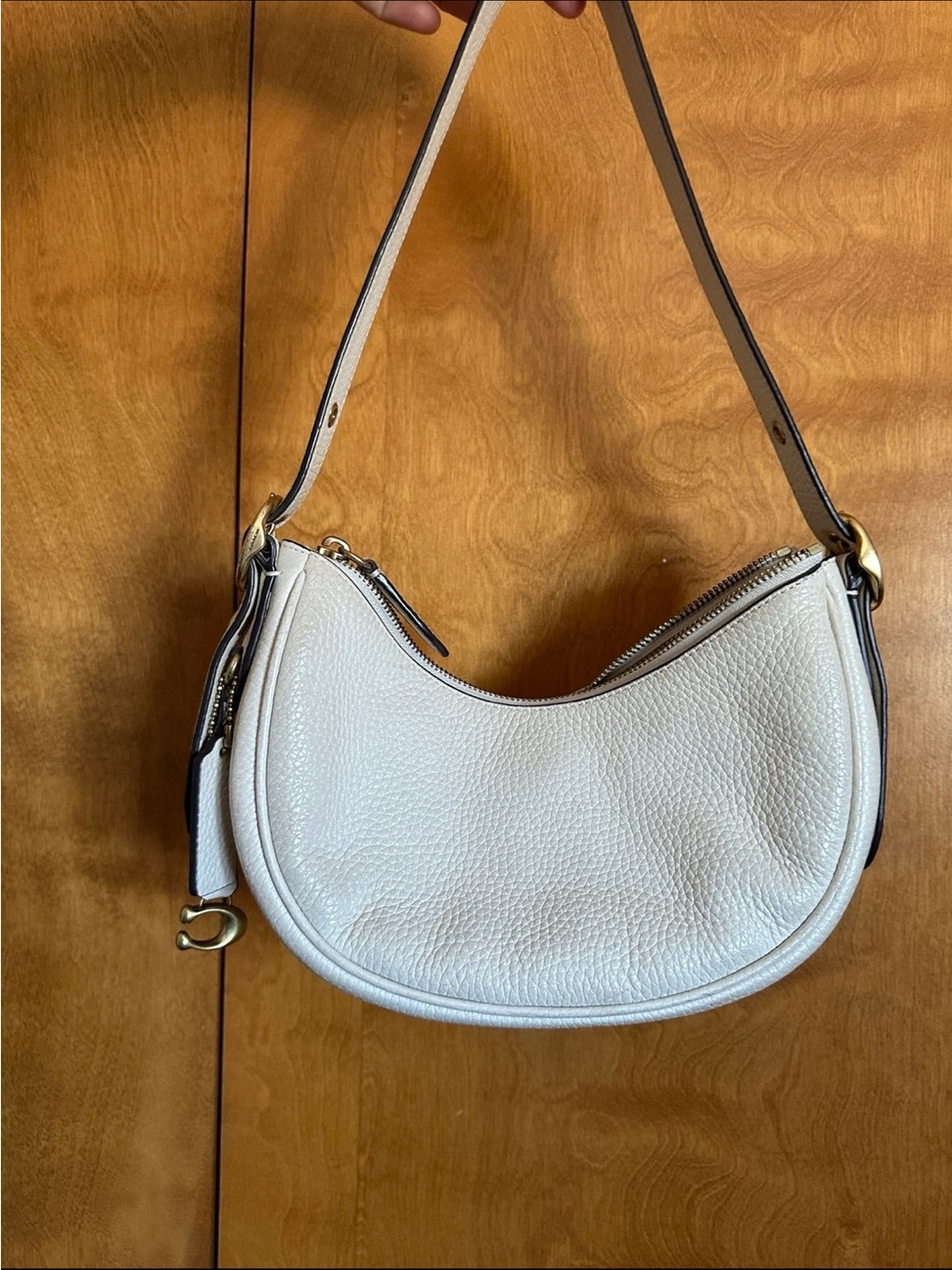 Coach Luna Chalk Leather Crescent Shoulder Bag